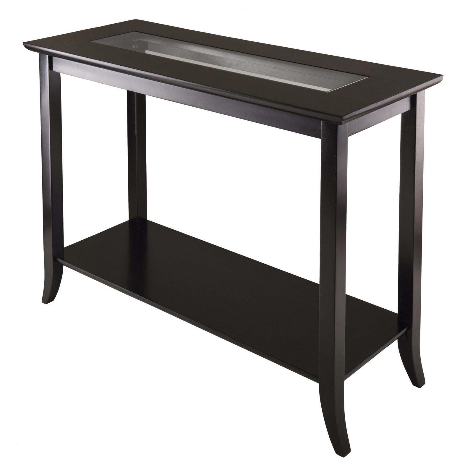 Genoa Rectangular Console Table with Glass and shelf