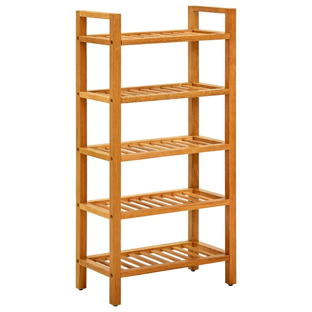 Shoe Rack with 5 Shelves 19.7"x10.6"x39.4" Solid Oak Wood