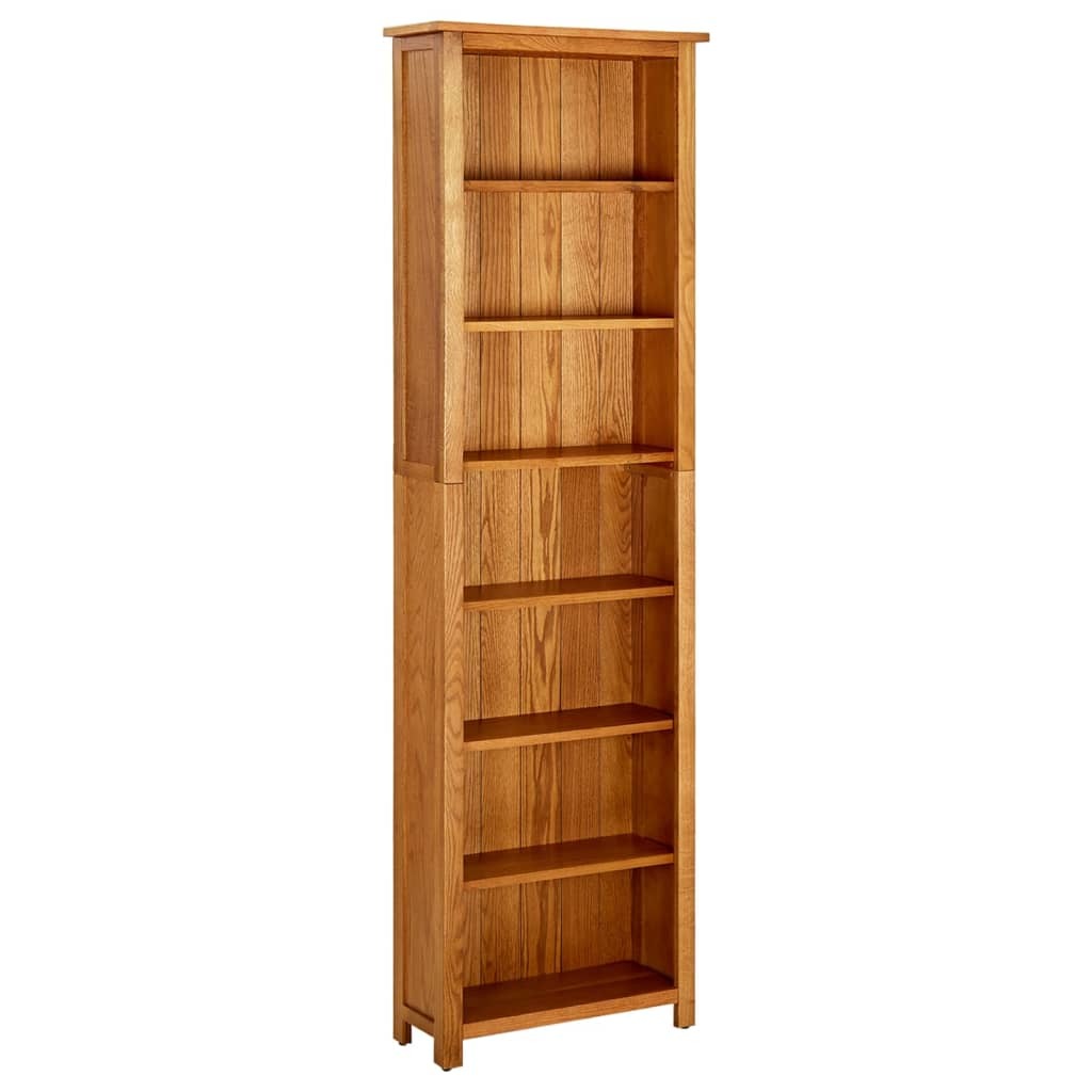 7-Tier Bookcase 23.6"x8.7"x78.7" Solid Oak Wood