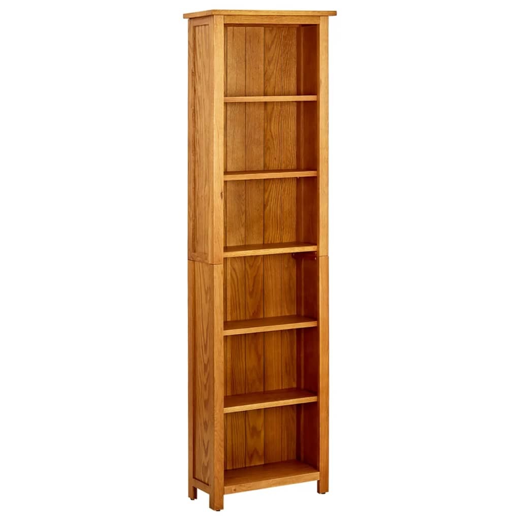 6-Tier Bookcase 20.5"x8.7"x70.9" Solid Oak Wood