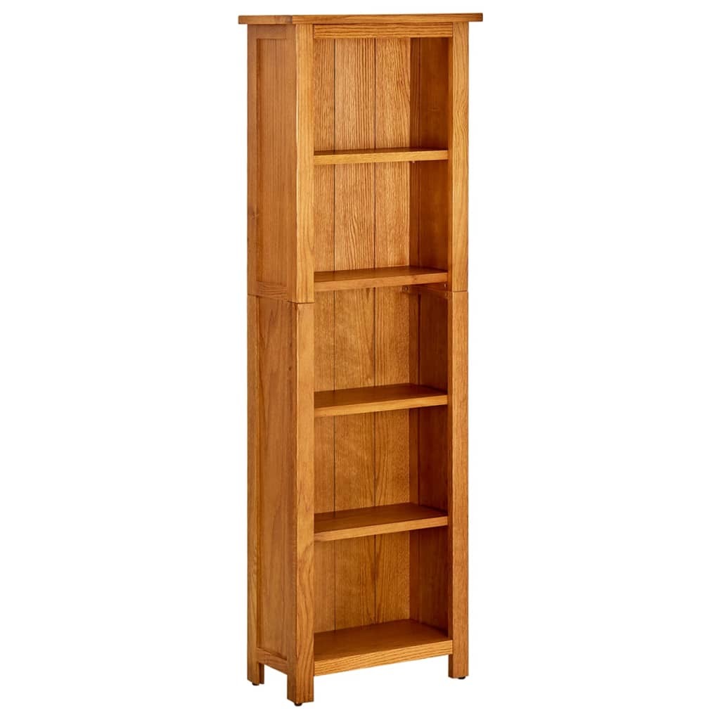 5-Tier Bookcase 17.7"x8.7"x55.1" Solid Oak Wood