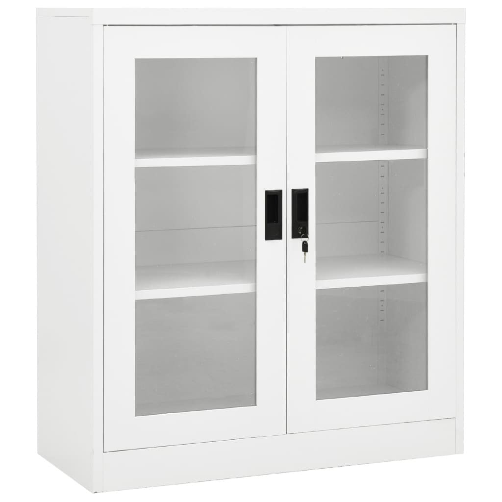 Office Cabinet White 35.4"x15.7"x41.3" Steel