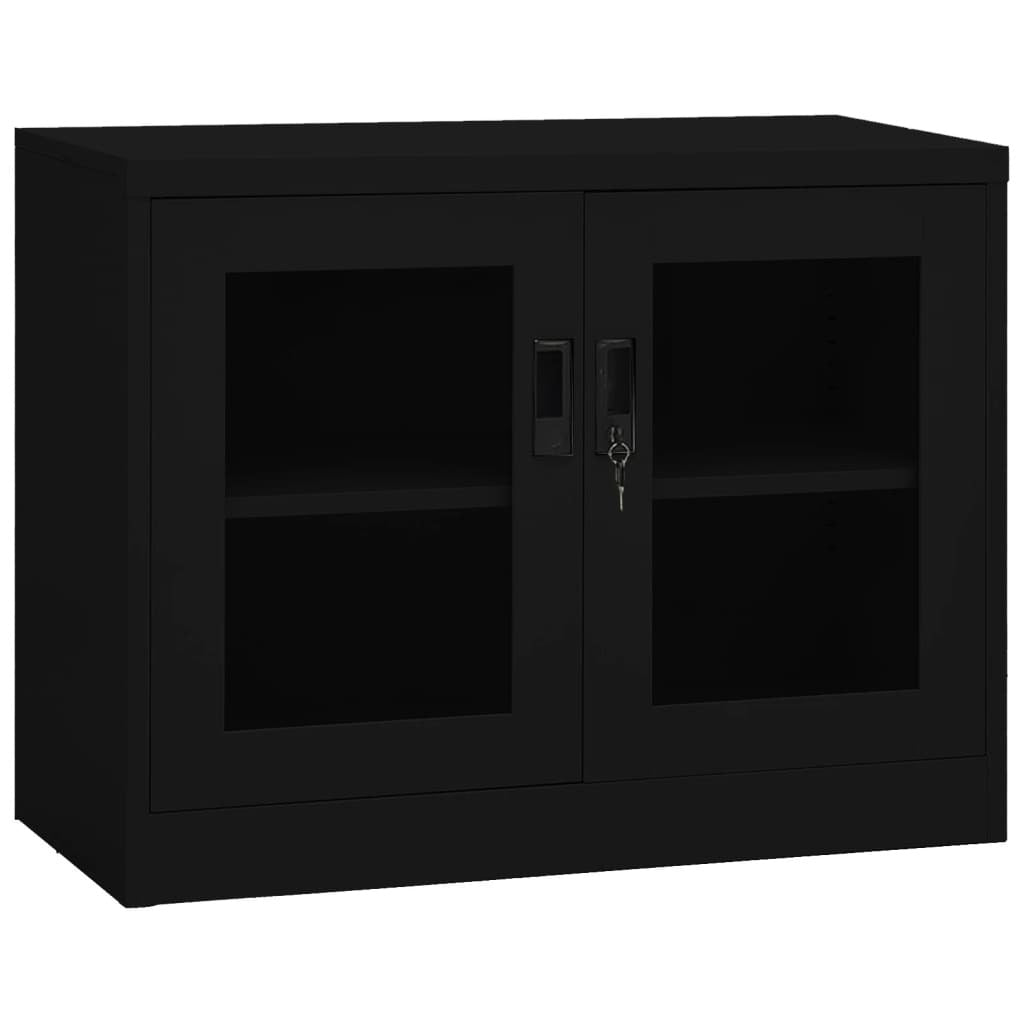 Office Cabinet Black 35.4"x15.7"x27.6" Steel