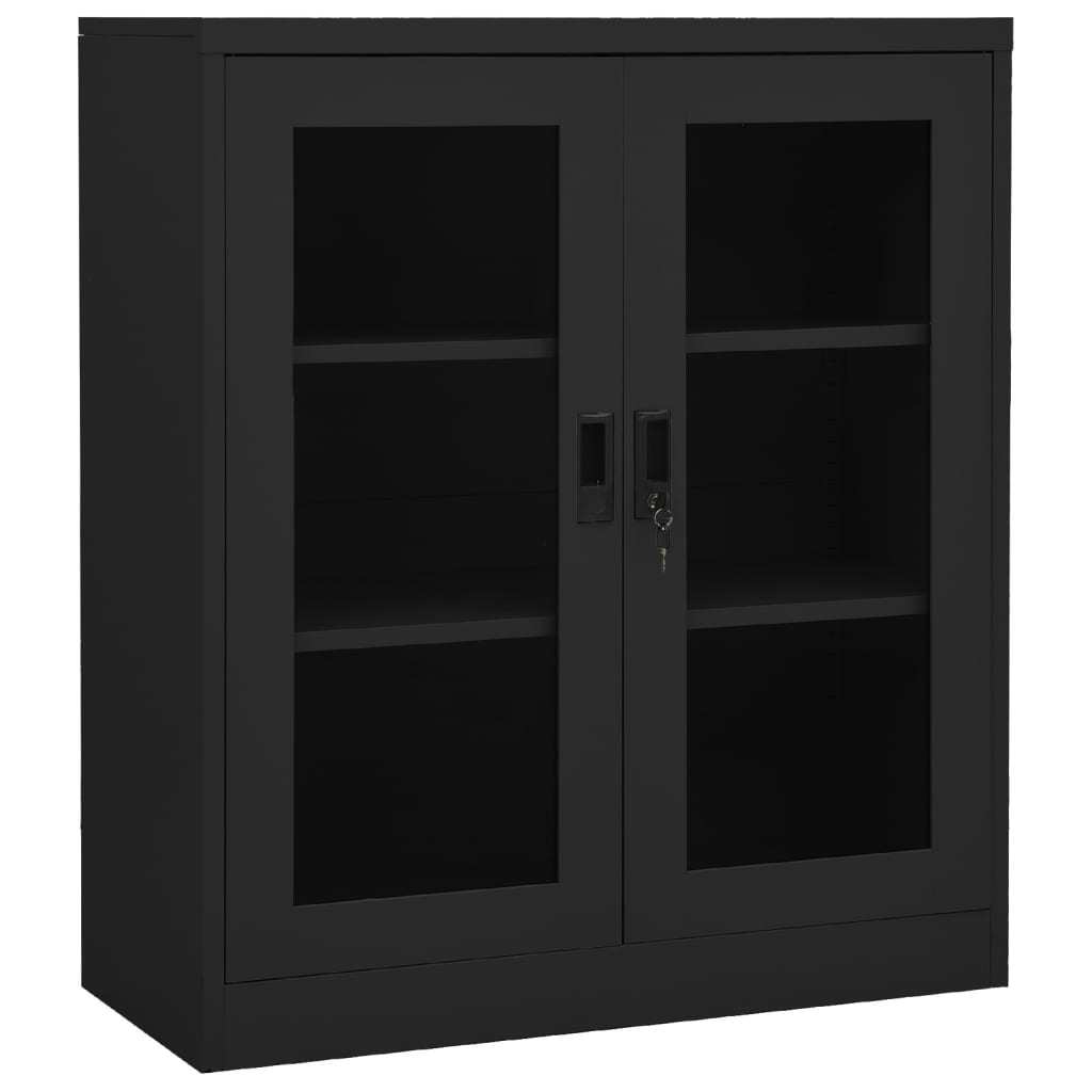 Office Cabinet Anthracite 35.4"x15.7"x41.3" Steel