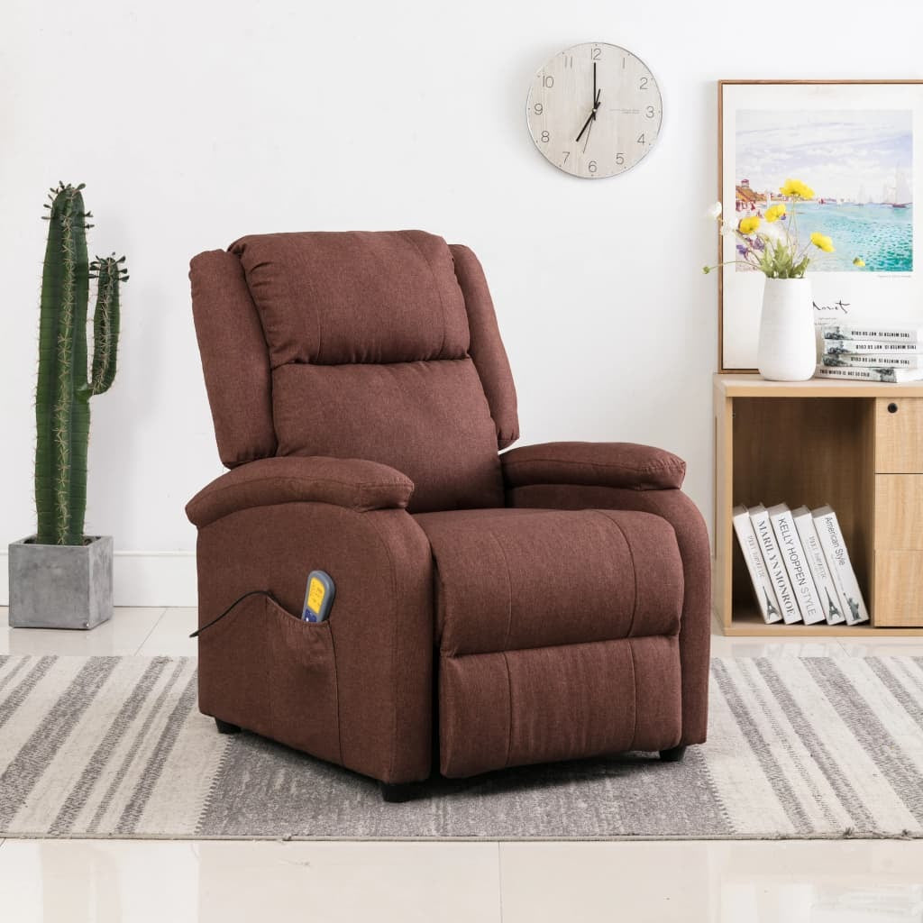 Massage Chair Brown Fabric