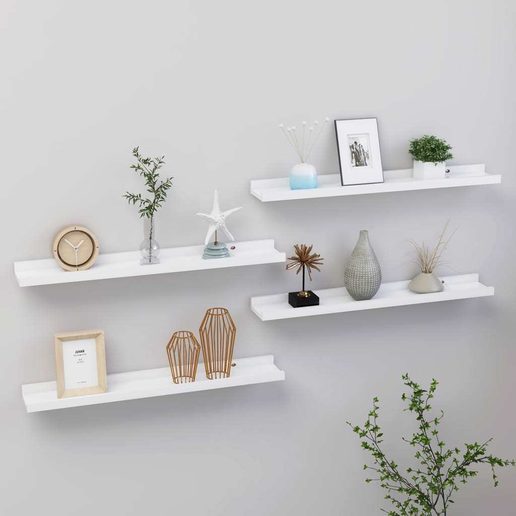 Wall Shelves 4 pcs White 23.6"x3.5"x1.2"