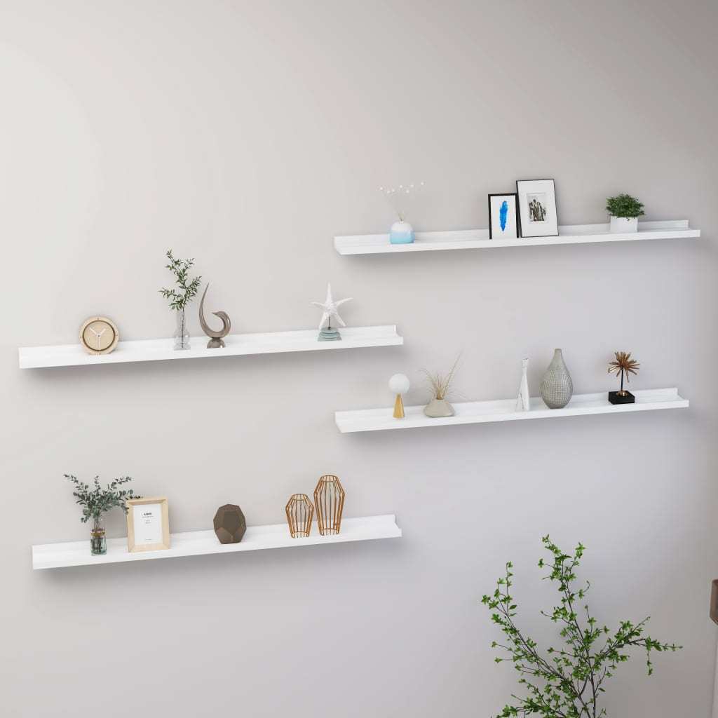 Wall Shelves 4 pcs White 39.4"x3.5"x1.2"