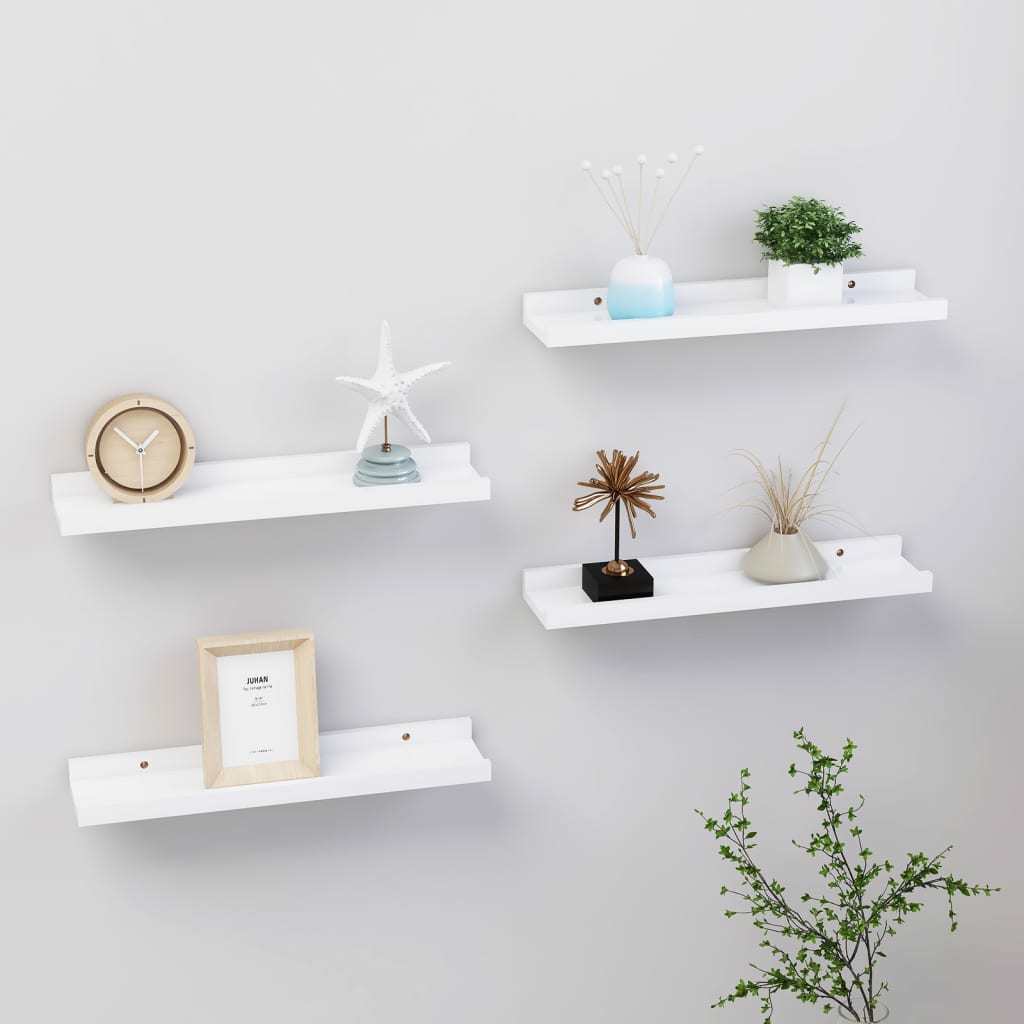 Wall Shelves 4 pcs White 15.7"x3.5"x1.2"