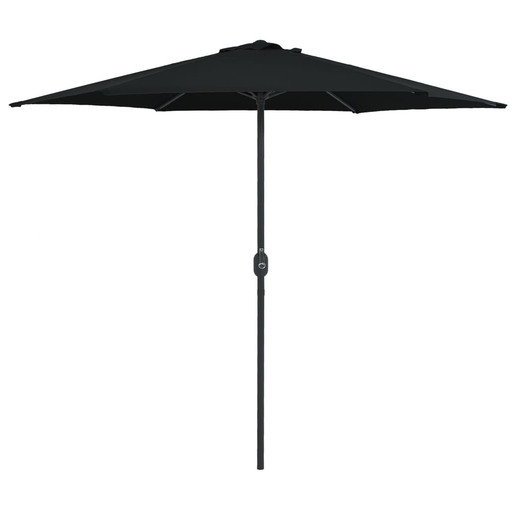 Outdoor Parasol with Aluminum Pole 106.3"x96.9" Black
