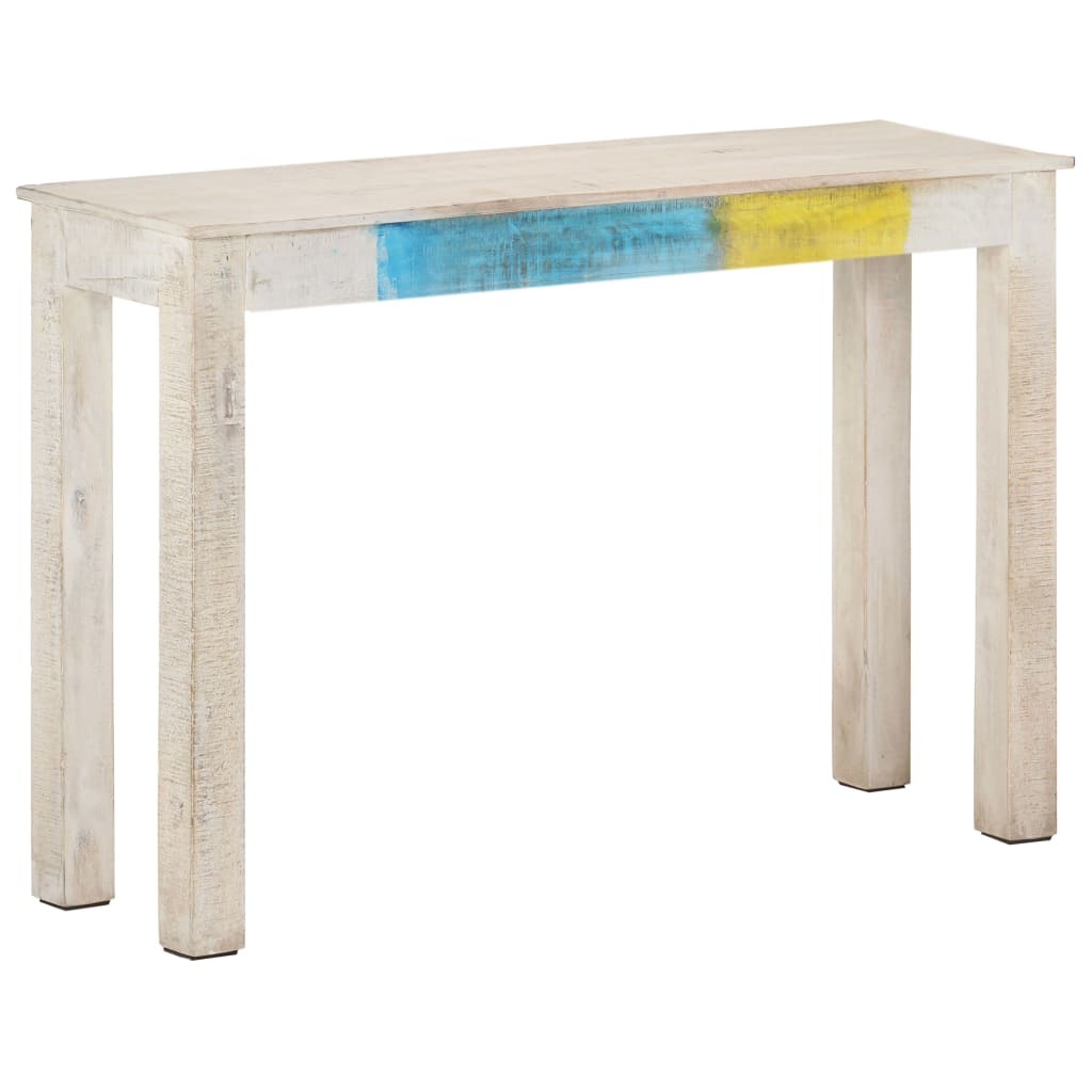 Console Table White 45.3"x13.8"x30.3" Rough Mango Wood