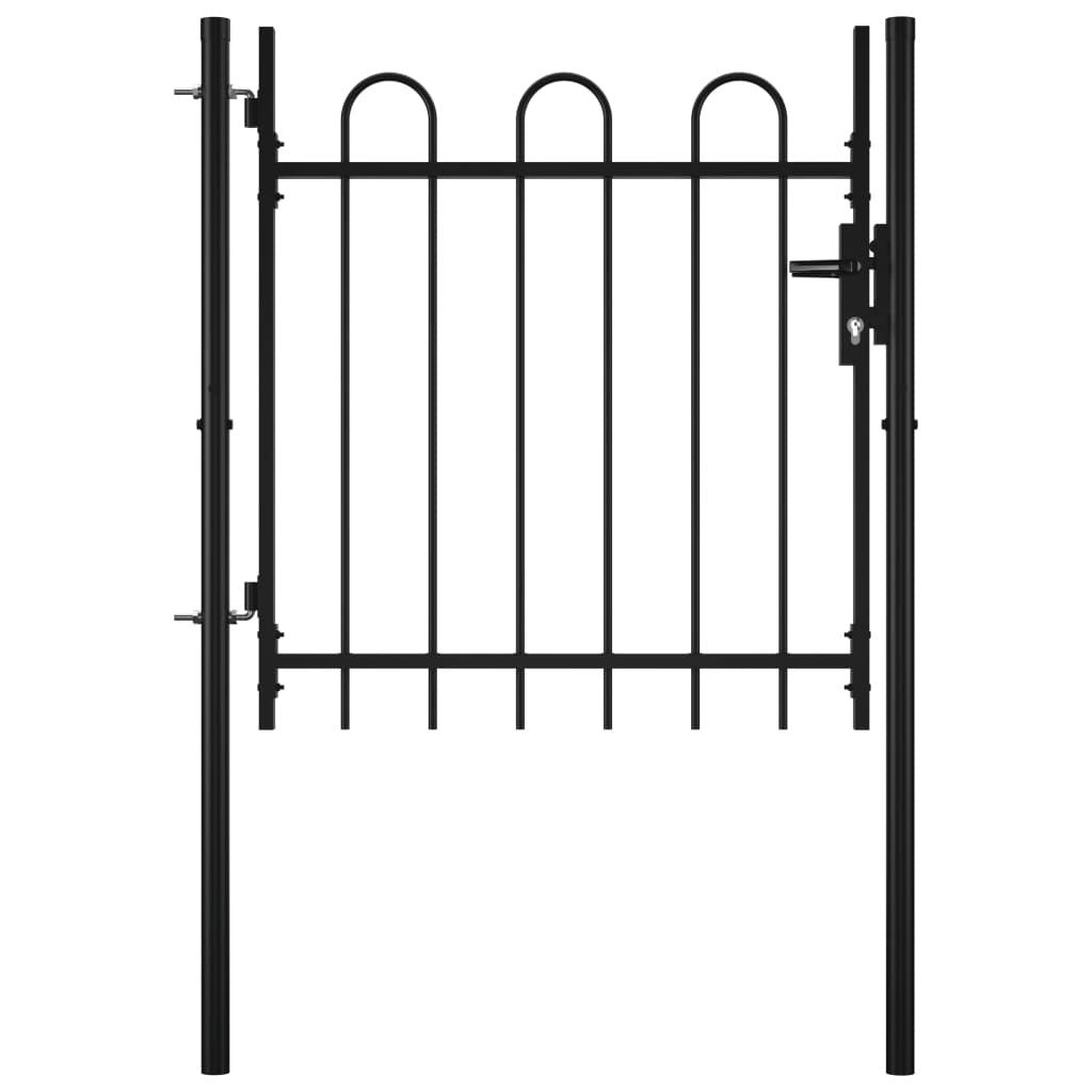 Single Door Fence Gate with Hoop Top 39.4"x29.5"