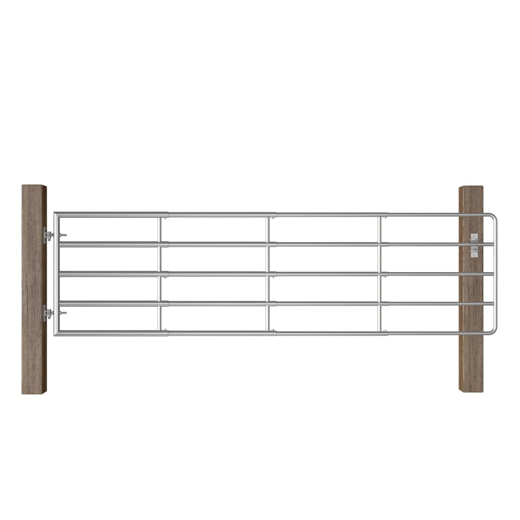 5 Bar Field Gate Steel (45.3"-118.1")x35.4" Silver