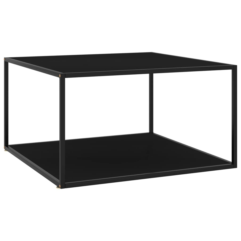 Coffee Table Black with Black Glass 35.4"x35.4"x19.7"