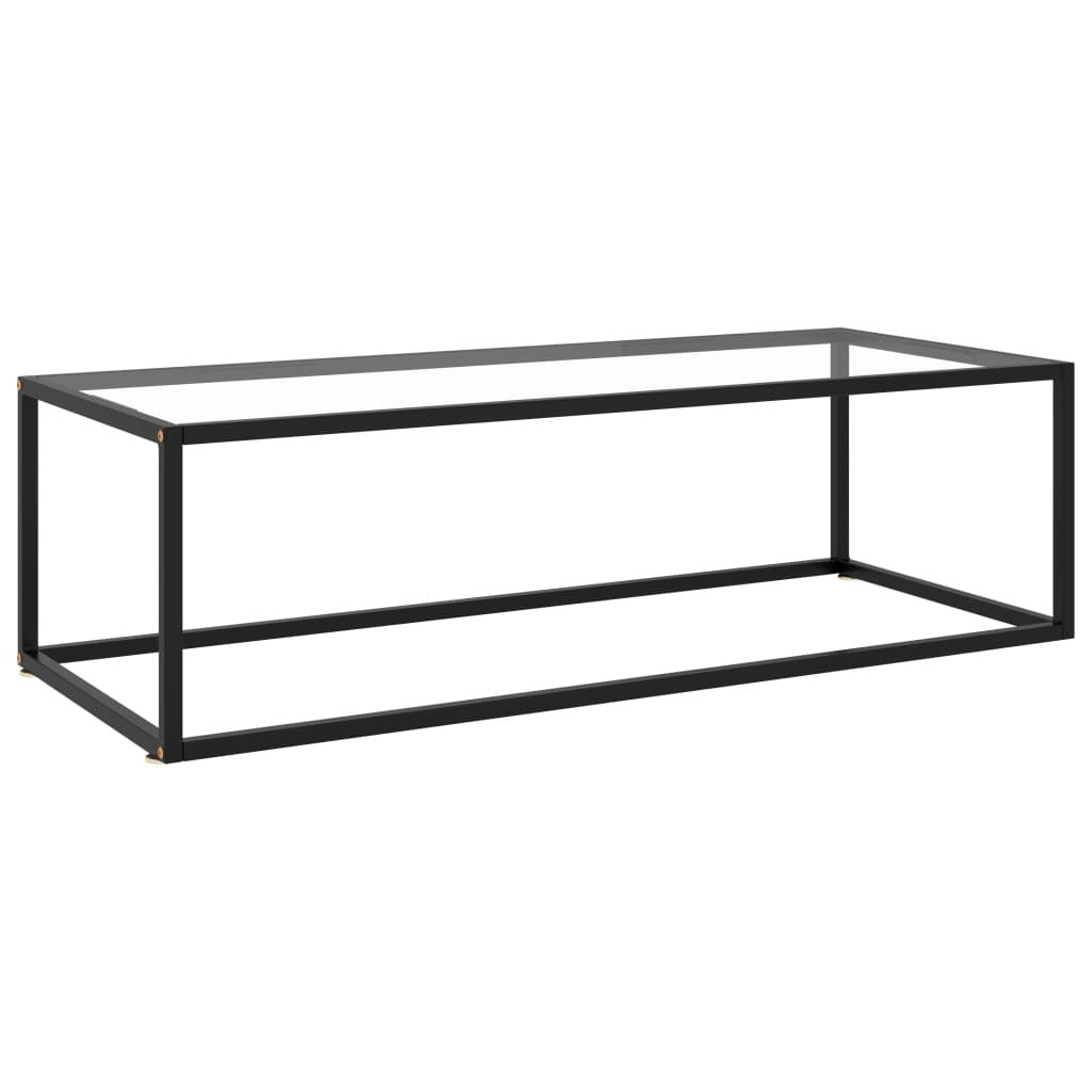 Coffee Table Black with Tempered Glass 47.2"x19.7"x13.8"