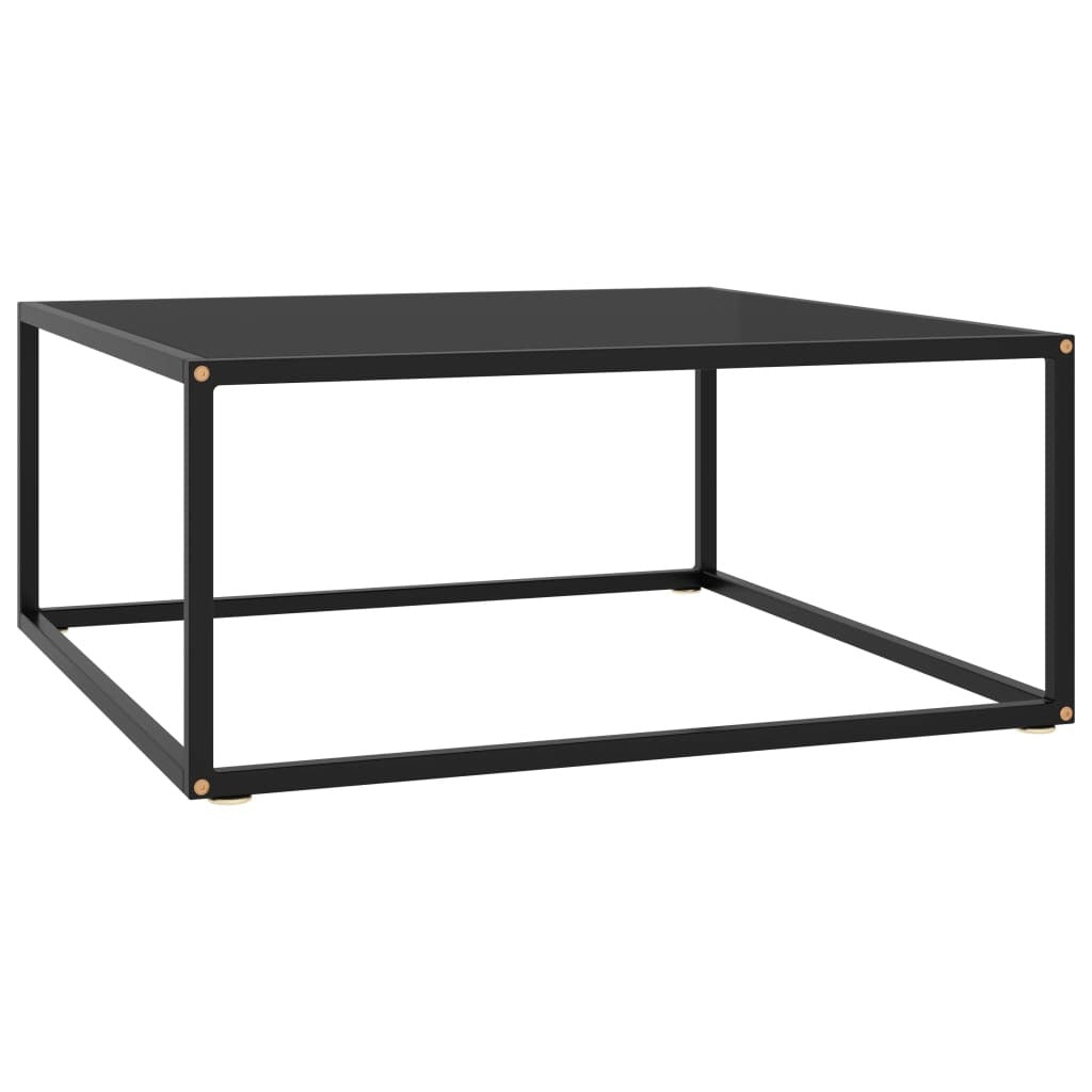 Coffee Table Black with Black Glass 31.5"x31.5"x13.8"