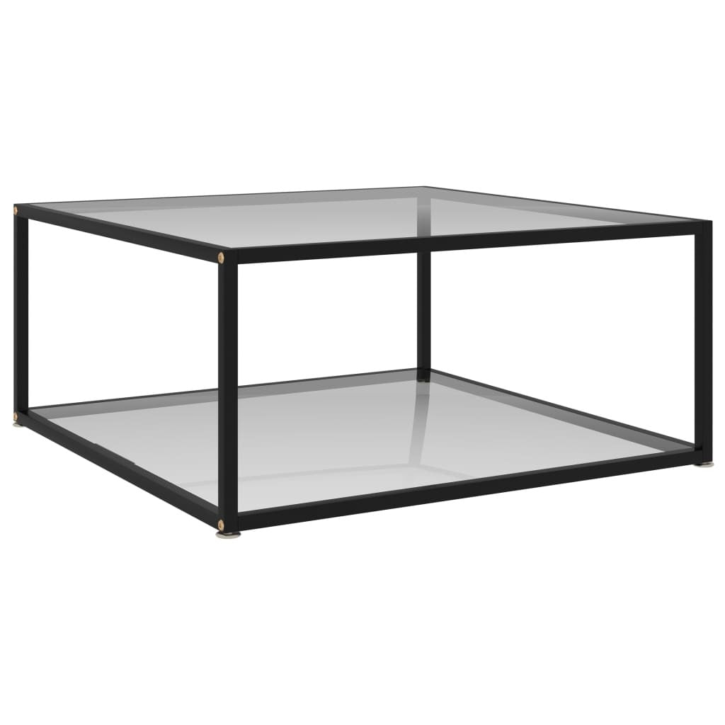 TeaCoffee Table Transparent 31.5"x31.5"x13.8" Tempered Glass