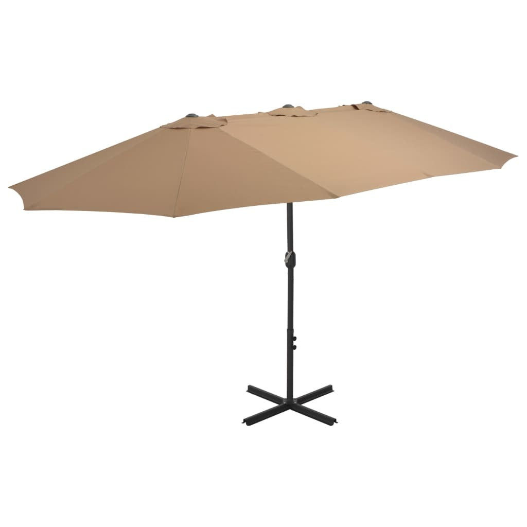 Outdoor Parasol with Aluminum Pole 181.1"x106.3" Taupe
