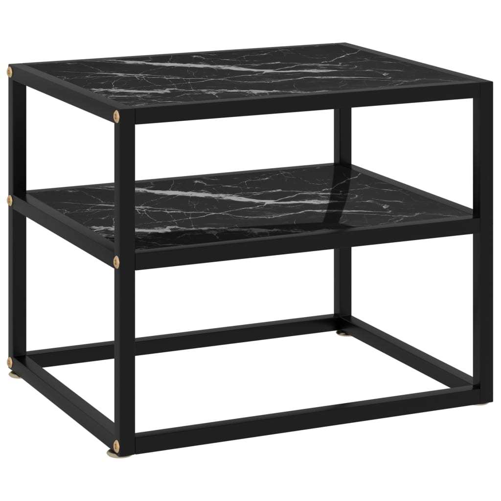 Console Table Black 19.7"x15.7"x15.7" Tempered Glass