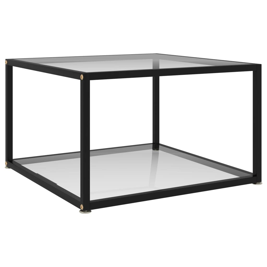 Coffee Table Transparent 23.6"x23.6"x13.8" Tempered Glass