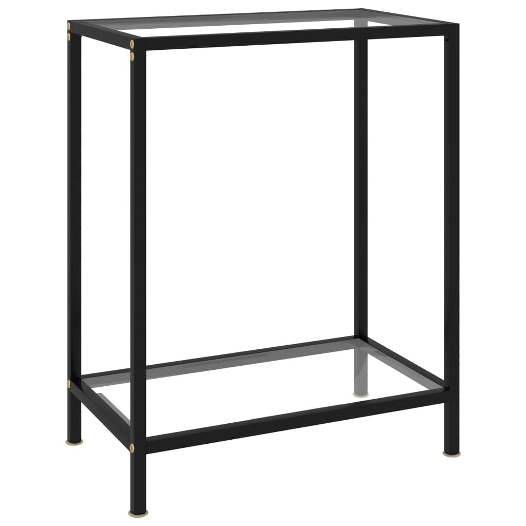 Console Table Transparent 23.6"x13.8"x29.5" Tempered Glass