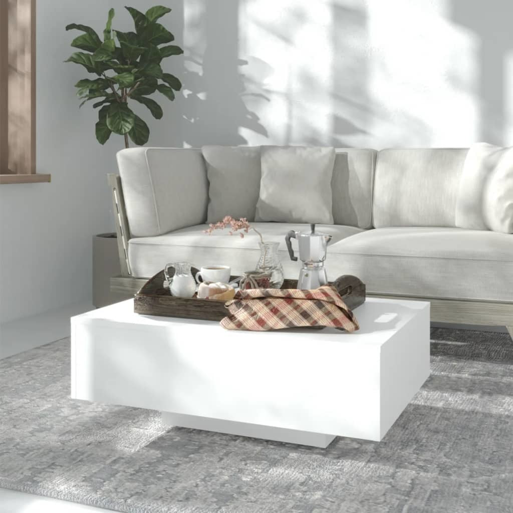 Coffee Table White 33.5"x21.7"x12.2" Engineered Wood