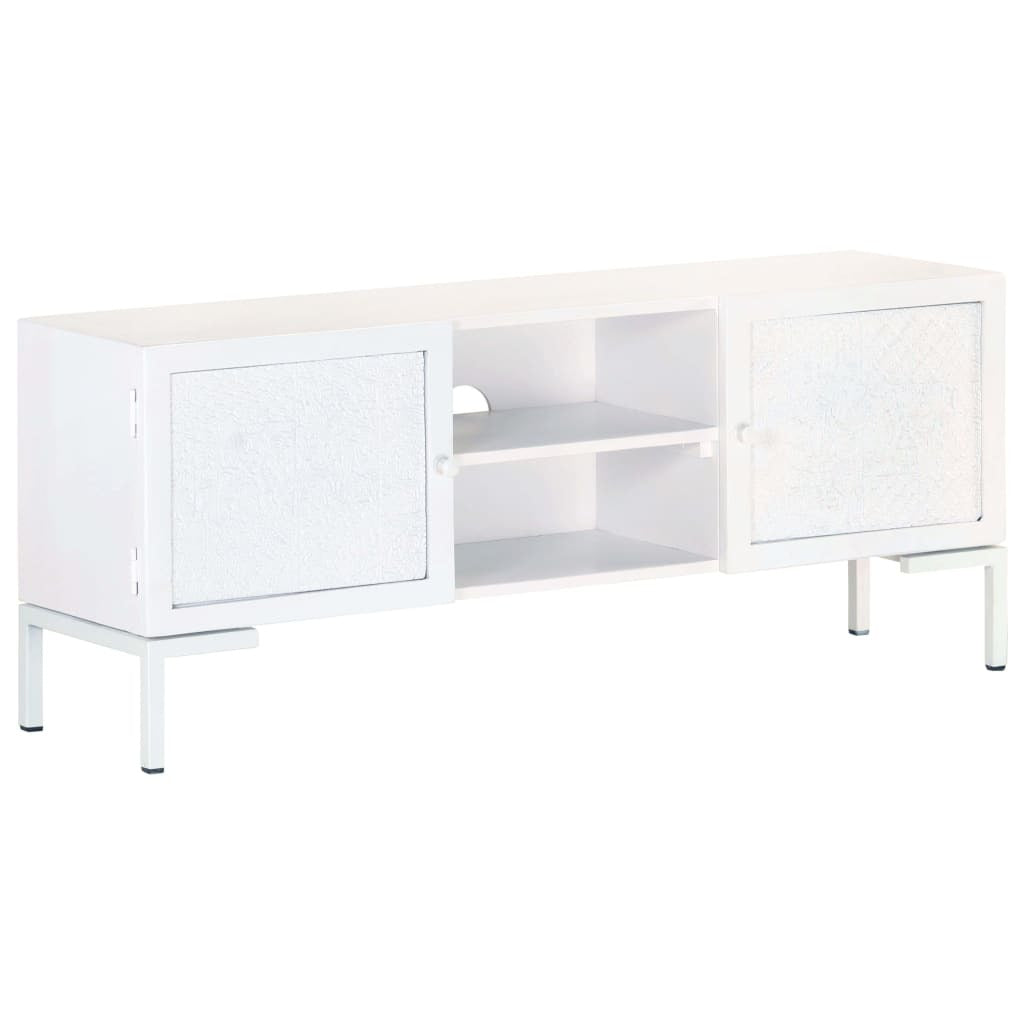 TV Stand White 45.3"x11.8"x18.1" Solid Wood Mango