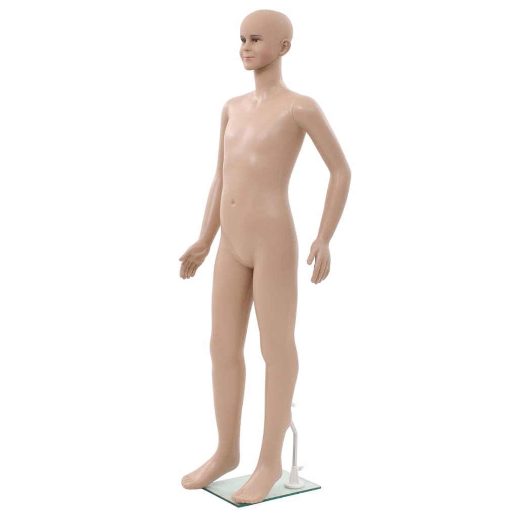 Full Body Child Mannequin with Glass Base Beige 55.1"