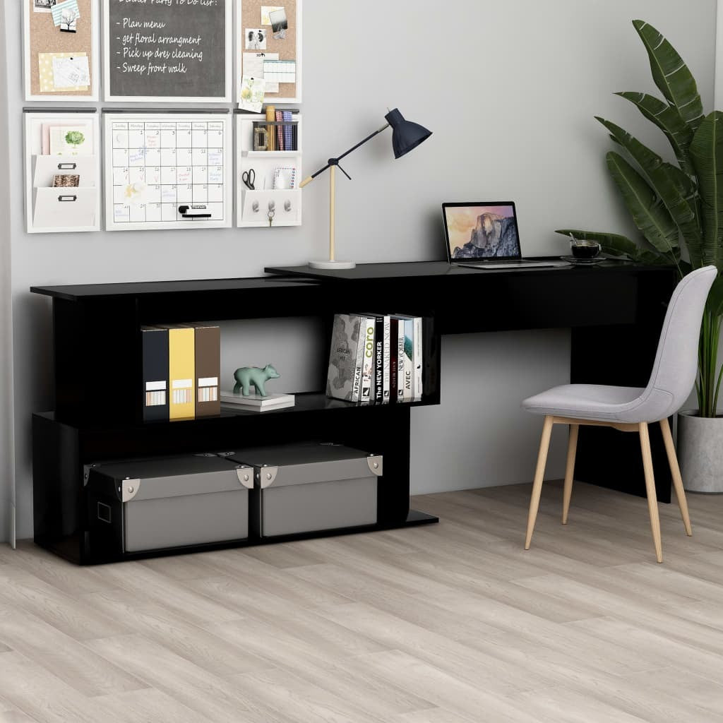 Corner Desk Black 78.7"x19.7"x29.9" Engineered Wood