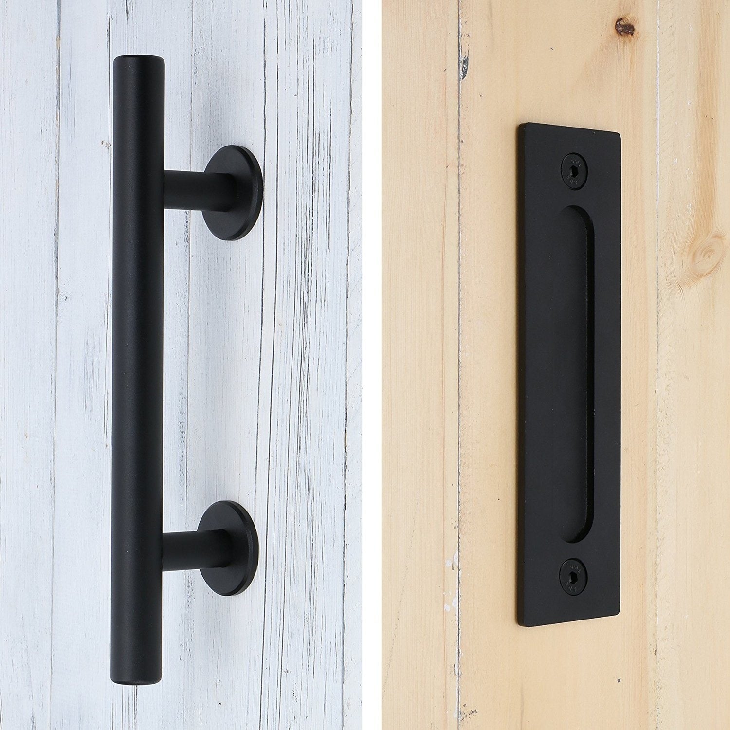 Heavy Duty Pull and Flush Door Handle Set  Round And Square Shape Sliding Barn Door Pull Handle