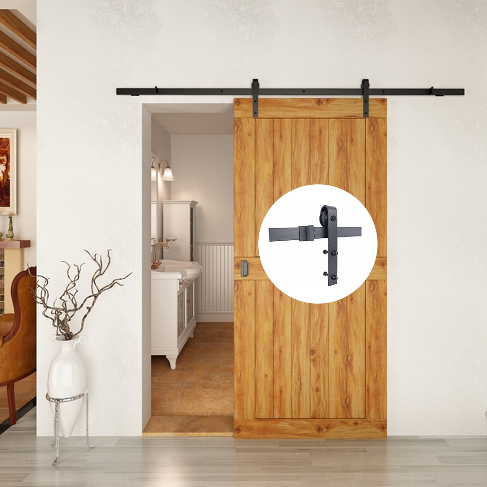 4.9FT/6FT/6.6FT/8FT Carbon Steel Rustic Interior Sliding Wood Barn Door Hardware