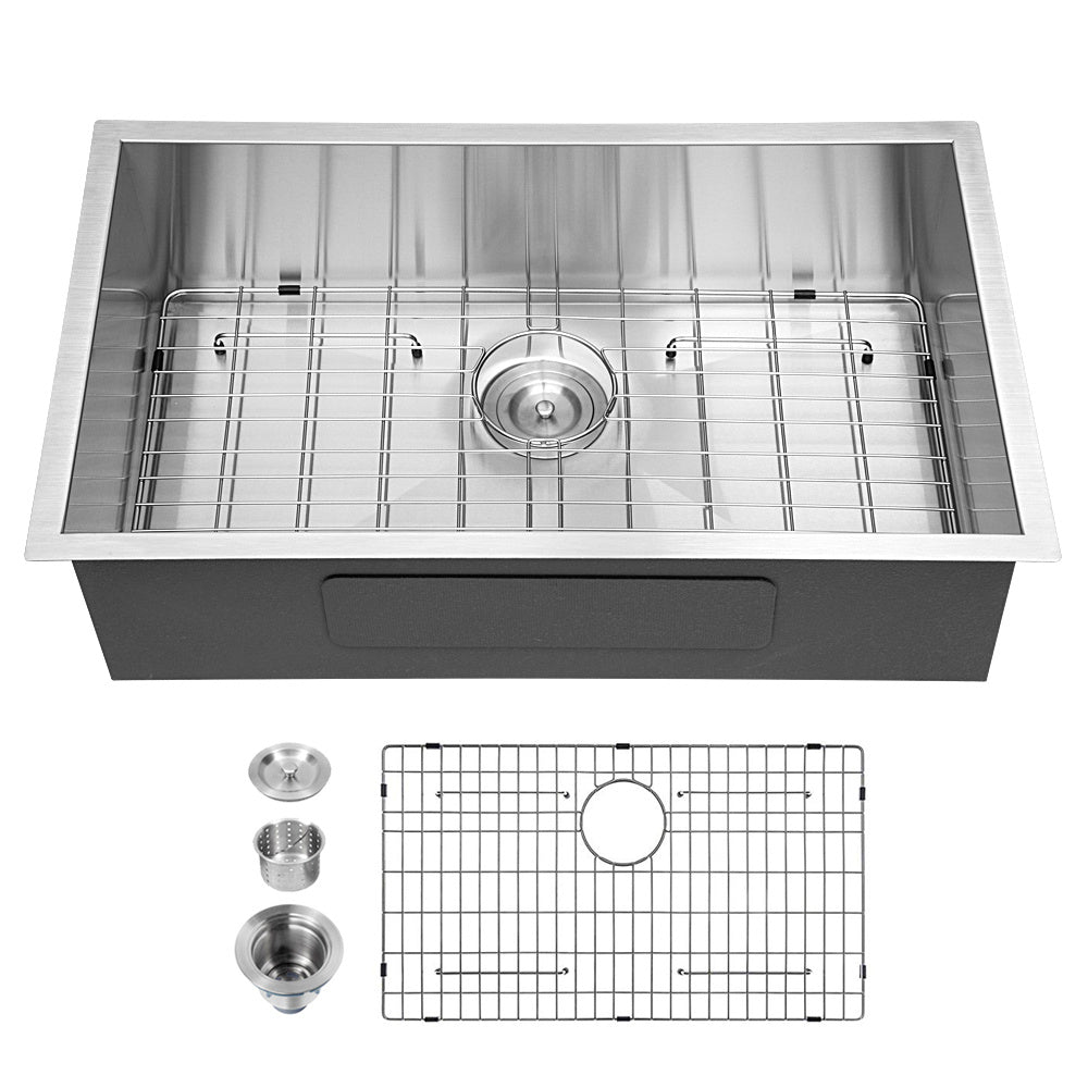 Undermount Sink Stainless Steel 18 Gauge Single Bowl Kitchen Sink Basin with Strainer