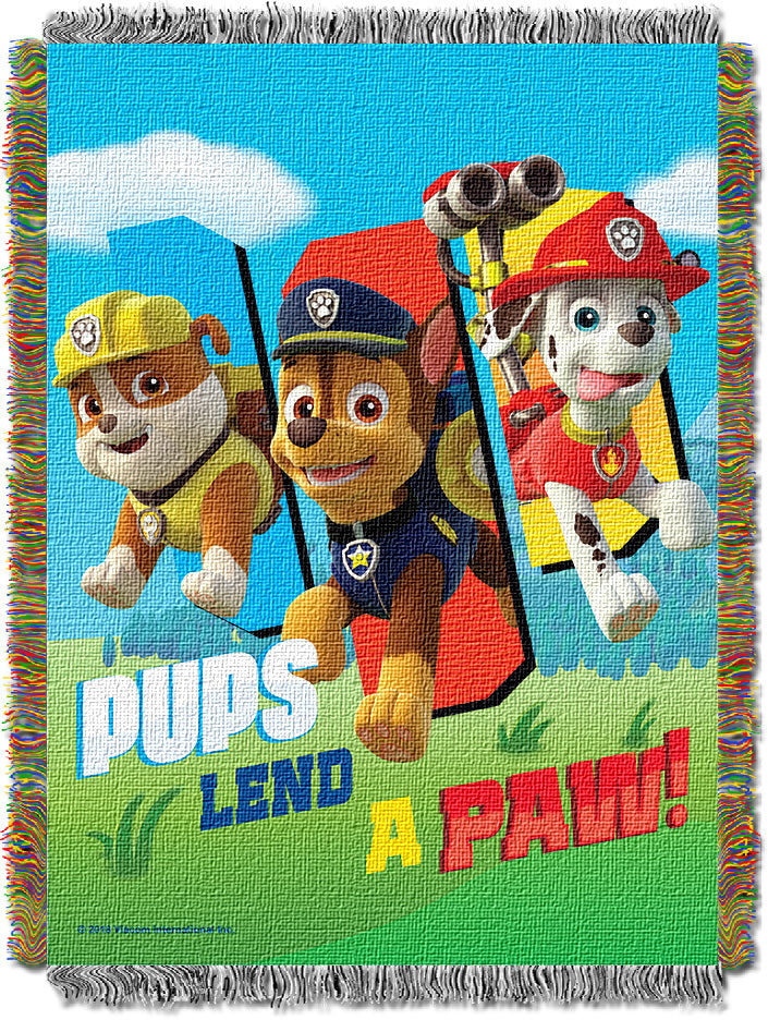 Paw Patrol - Lend A Paw Licensed 48"x 60" Woven Tapestry Throw by The Northwest Company