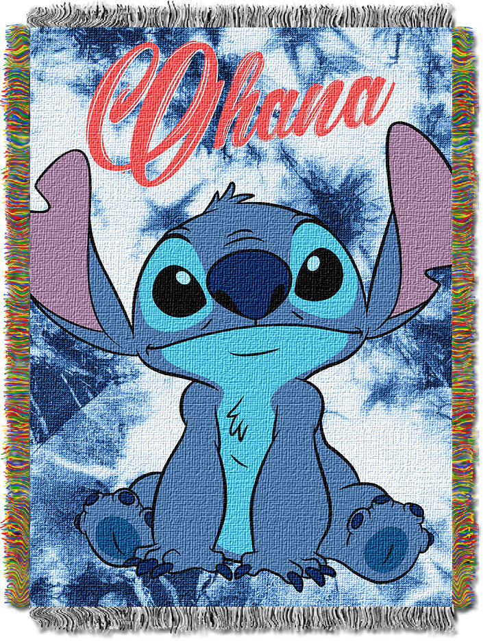 Lilo & Stitch - Shibori Stitch Licensed 48"x 60" Woven Tapestry Throw by The Northwest Company