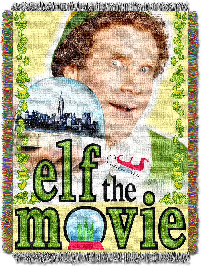 Elf - Elffin Movie Licensed Holiday 48"x 60" Woven Tapestry Throw by The Northwest Company