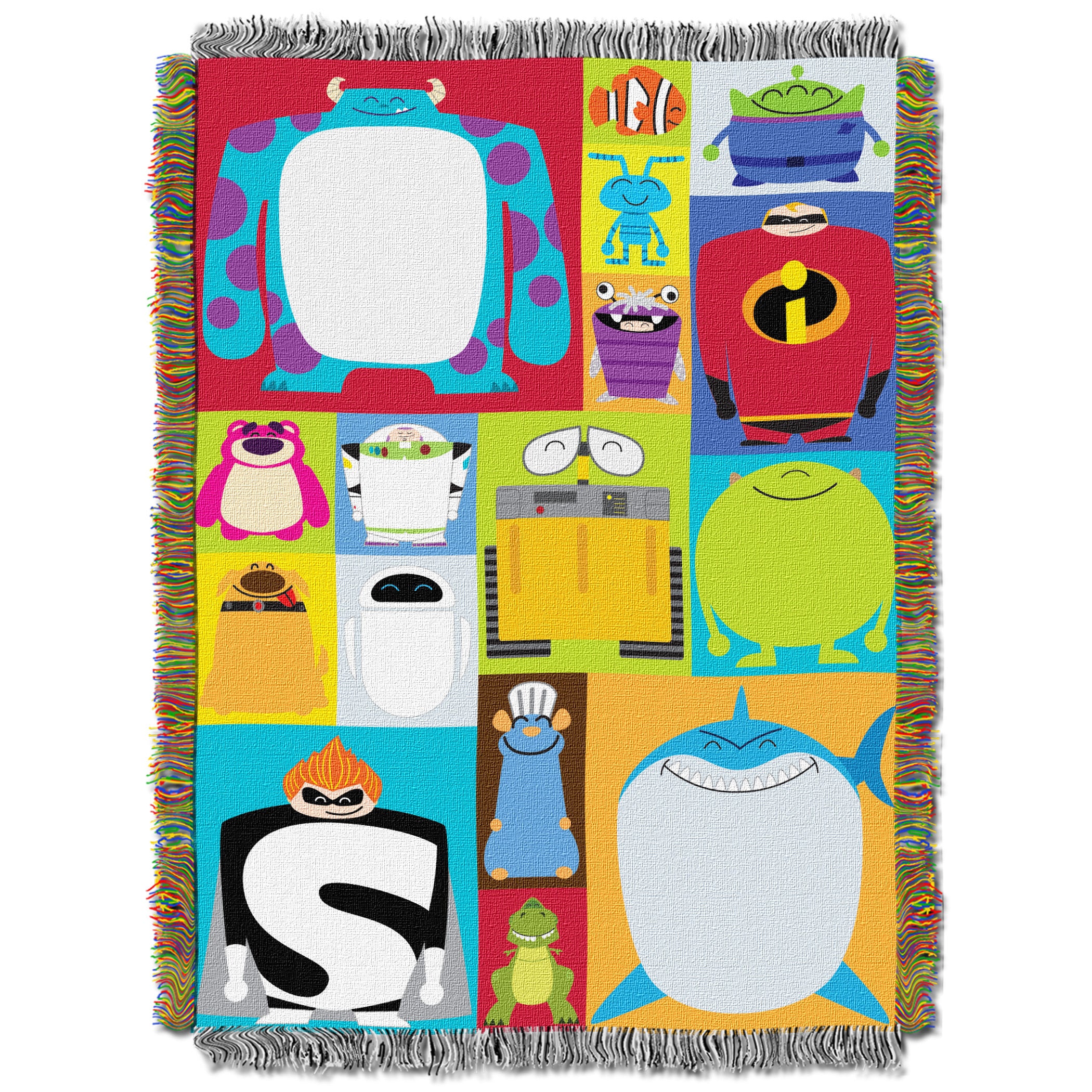 Pixar - Character Blocks Licensed 48"x 60" Woven Tapestry Throw by The Northwest Company