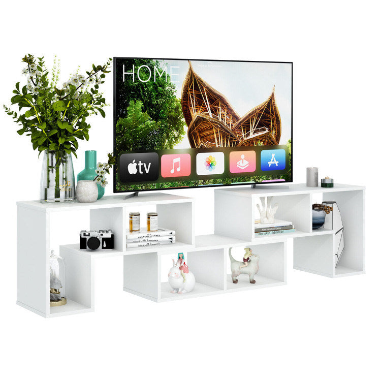 3 Pieces Console TV Stand for TVs up to 65 Inch with Shelves