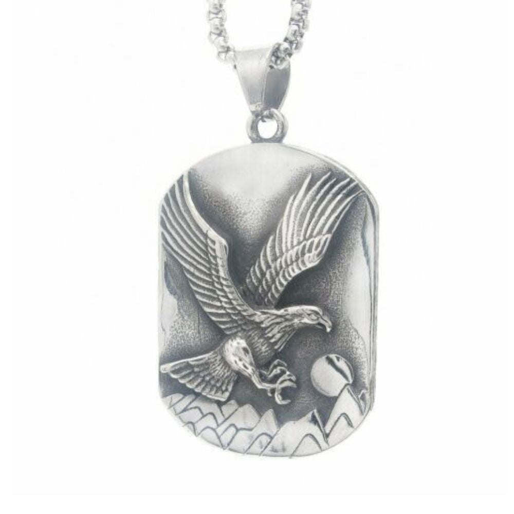 Vintage Silver Eagle Pendant Necklace