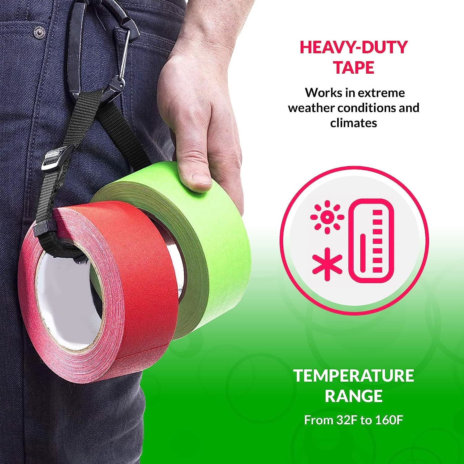Heavy Duty Red Duct Tape 2" x 60 yds 9 Mil Thick – 2 Roll Polyethylene Coated Cloth Tape for General Maintenance Wrapping Bundling Box Sealing Durable