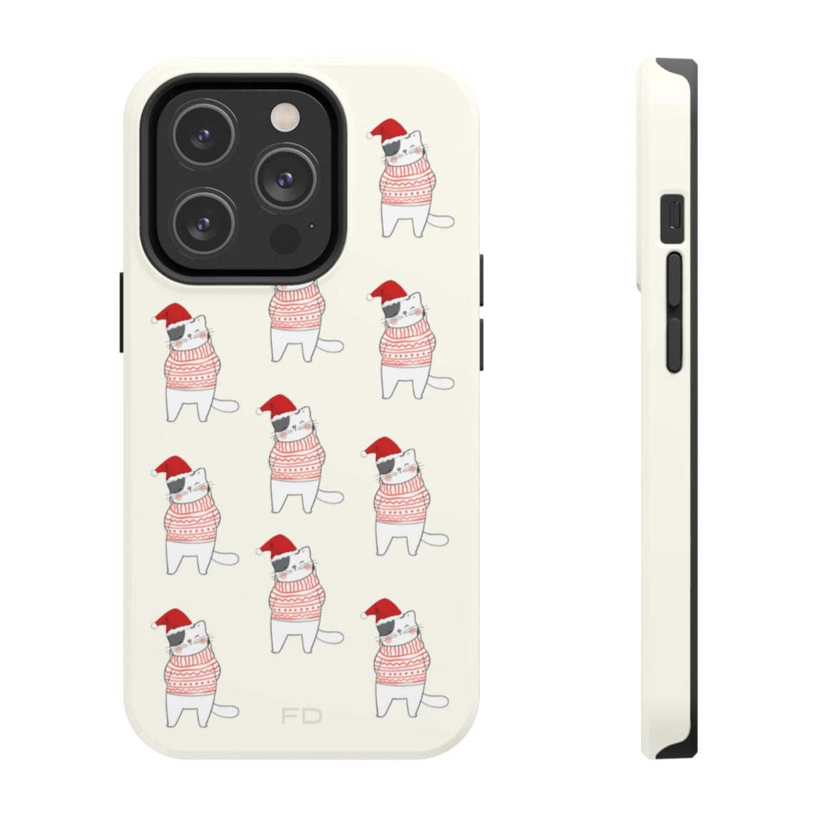 Christmas Cat Tough Case for iPhone with Wireless Charging