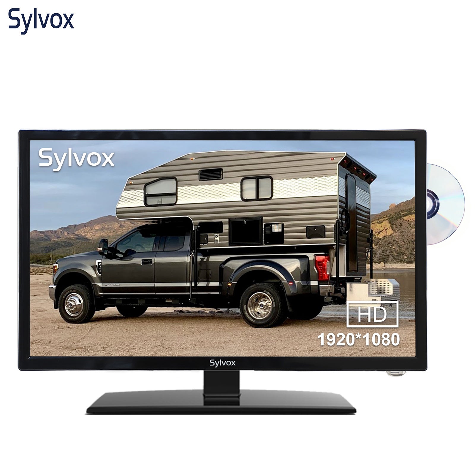 SYLVOX 27 inch RV TV;  12 Volt TV DC Powered 1080P FHD Television Built in ATSC Tuner;  FM Radio;  DVD;  with HDMI/USB/VGA Input;  TV for Motorhome;  Camper;  Boat and Home