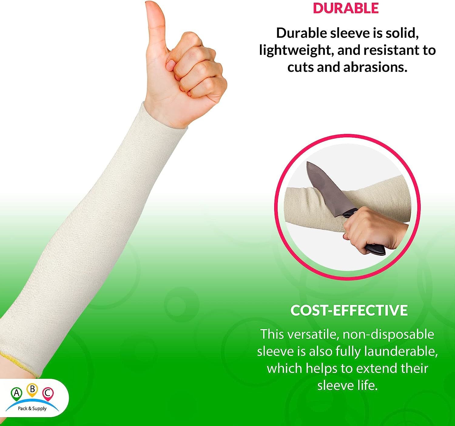 Kevlar Sleeve 18' size. Cut resistant string-knit style sleeve. Slash resistant arm sleeve. Double Ply Plain oversleeve. Mechanic Sleeve for Men; Wome
