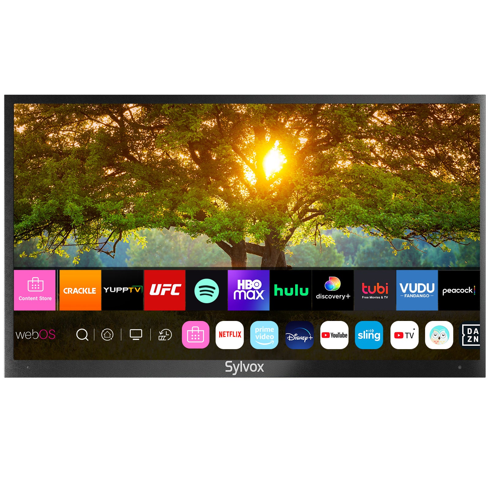 Sylvox 43 inch Outdoor TV;  700 Nits 4K QLED Smart TV for Partial Sun;  IP55 Waterproof Outdoor Smart TV with webOS 5.0 Alexa (Deck Pro QLED Series)