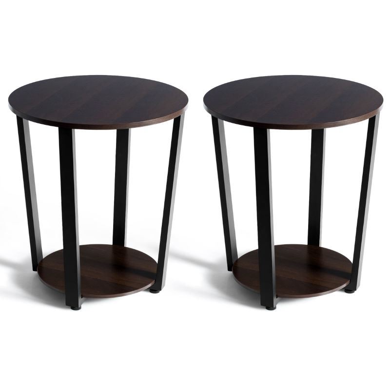 Living Room Bedroom Decor Mobile Sofa End Side Table 2 PCS