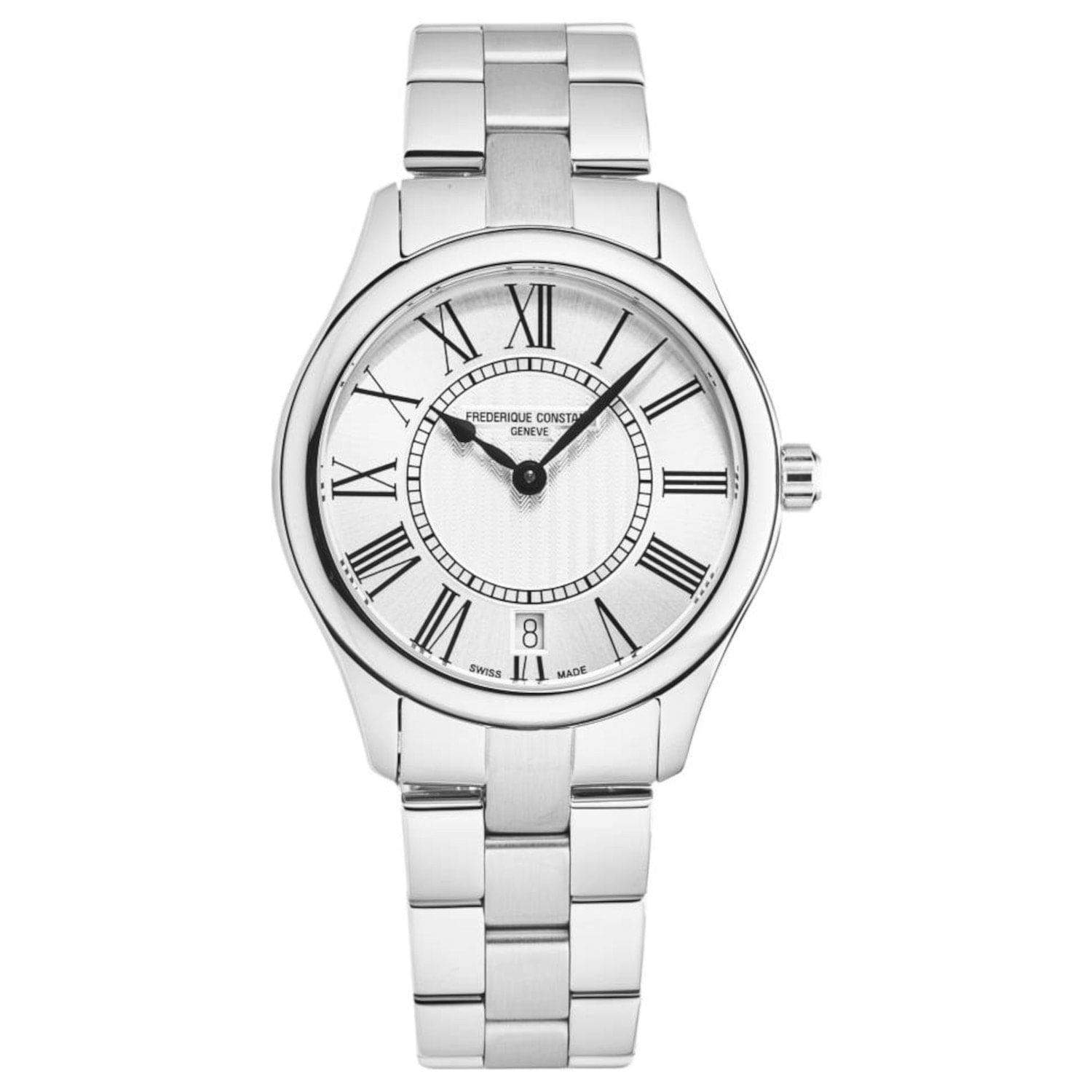 Frederique Constant FC220MS3B6B Women's 'Classics' Silver Dial Stainless Steel Swiss Quartz Watch