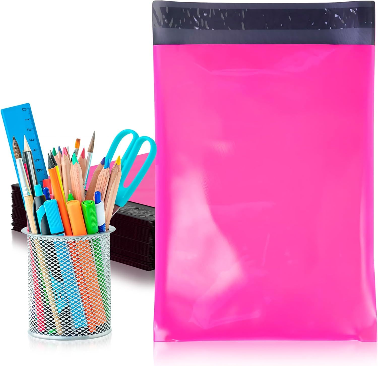 Hot Pink Poly Mailers 14.5 x 19; Peel and Seal Poly Shipping Bags for Small Business Pack of 50; Waterproof Shipping Envelopes for Clothing 2 Mil; Tear-Proof Plastic Mailing Bags for Shipping