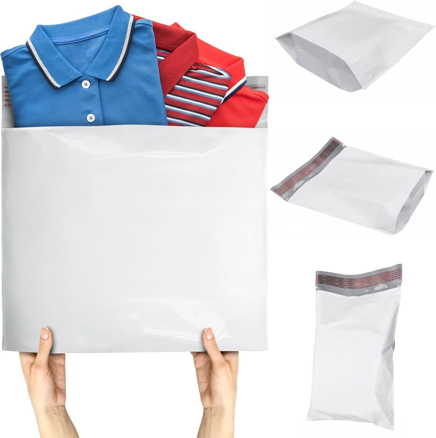 Pack of 50 XX-Large Gusseted Poly Mailers 24 x 21 x 6. White Shipping Envelopes 24x21x6. Large Shipping Bag for Clothes. Self-Seal Expansion Mailers. Plastic Mailing Bags for Packaging Packing