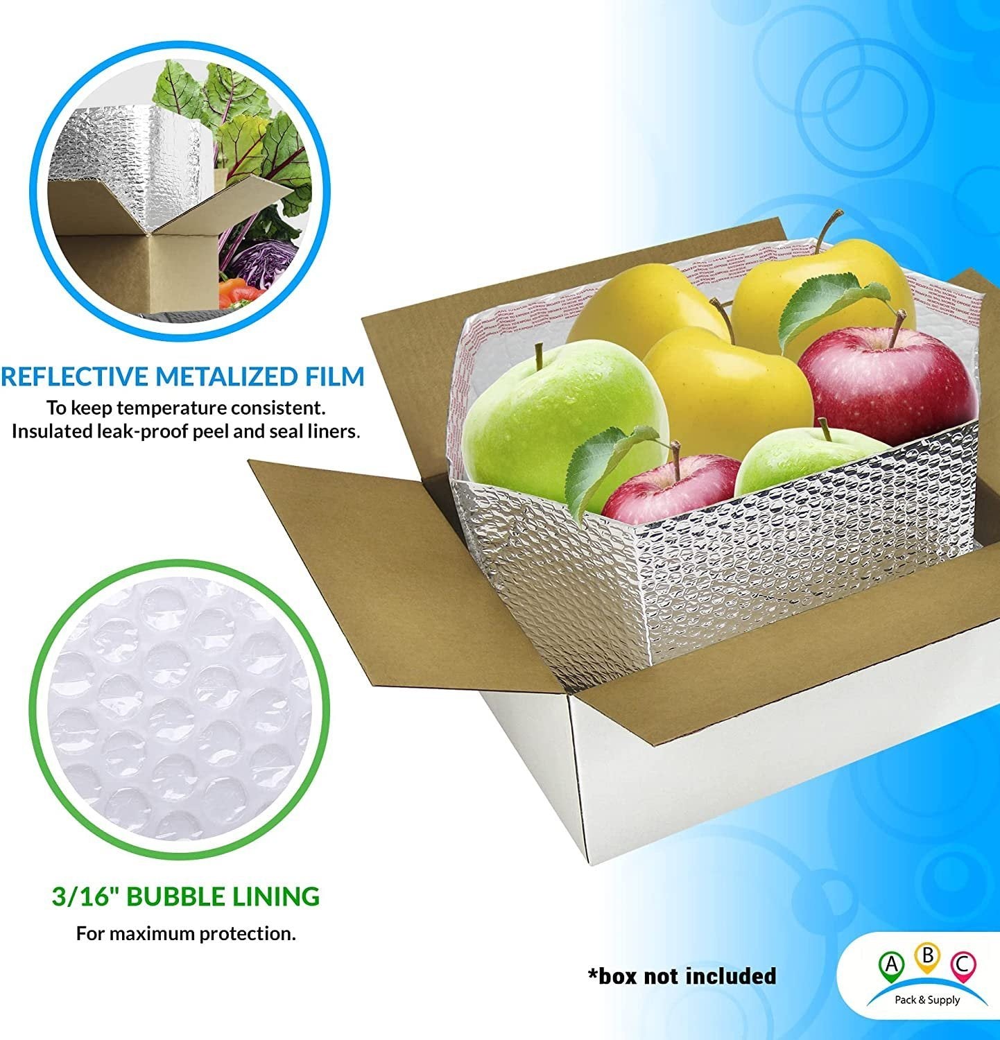 Insulated Box Liners 8 x 8 x 8. Pack of 10 Insulated Shipping Boxes for Frozen Food. 8x8x8 Cold Shipping Boxes. Leakproof Lightweight Insulated Shippi