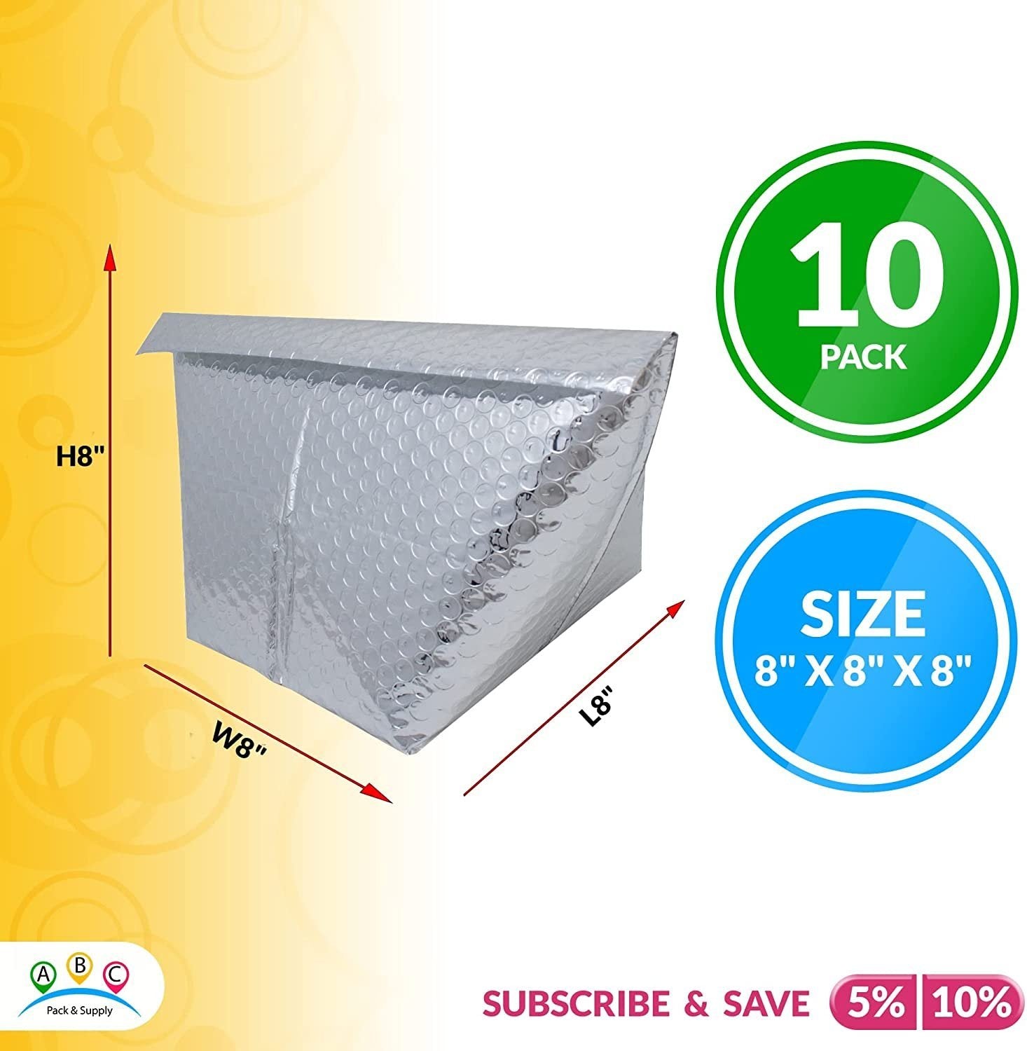 Insulated Box Liners 8 x 8 x 8. Pack of 10 Insulated Shipping Boxes for Frozen Food. 8x8x8 Cold Shipping Boxes. Leakproof Lightweight Insulated Shippi