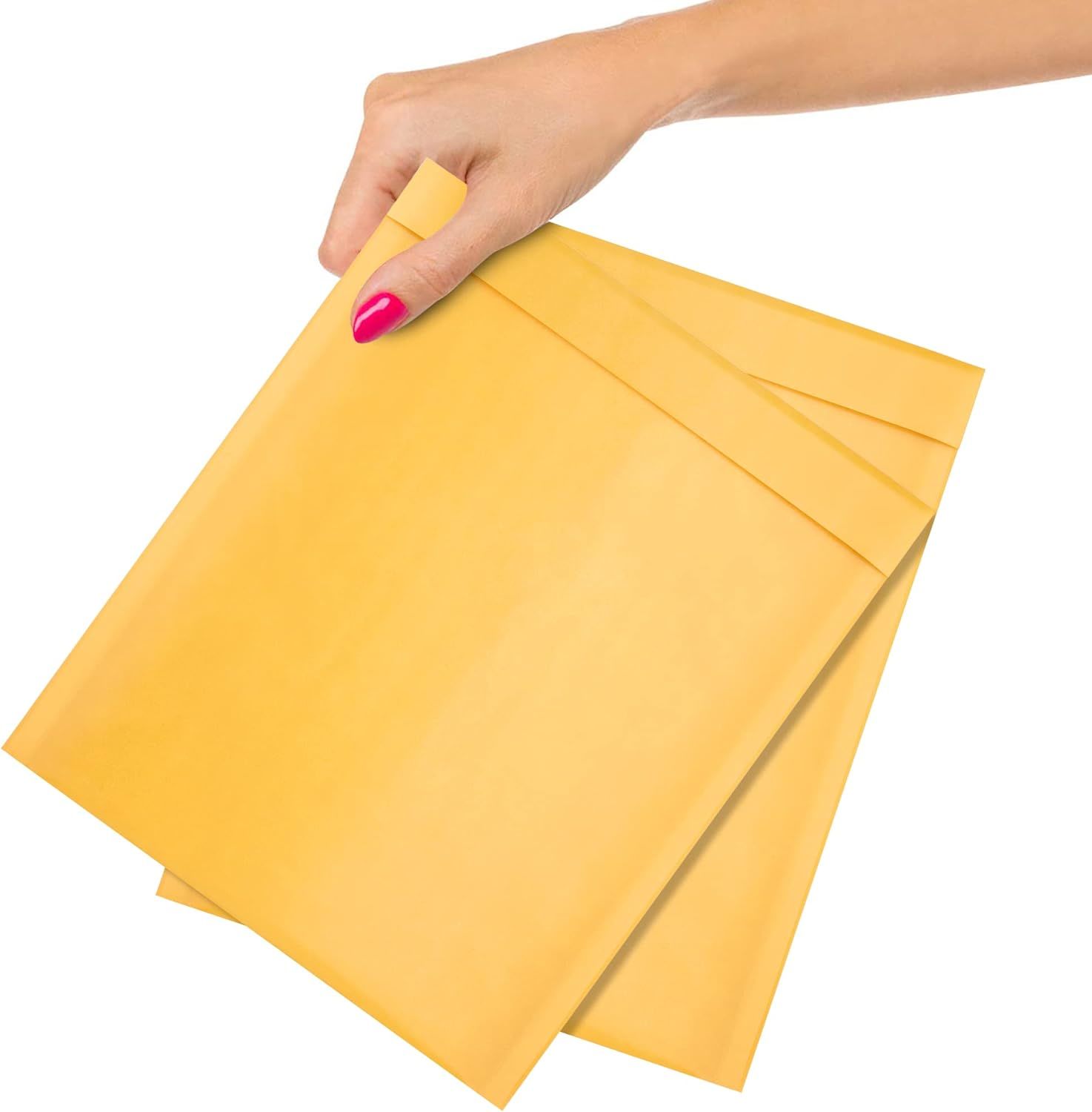 Pack of 10 Gold Kraft Bubble Padded Envelopes 8.5 x 11 Bubble Mailers. Self Seal Envelopes. Yellow Cushion Envelopes 8 1/2 x 11 for Mailing Packing Packaging. Bulk Shipping Bags. Wholesale Price