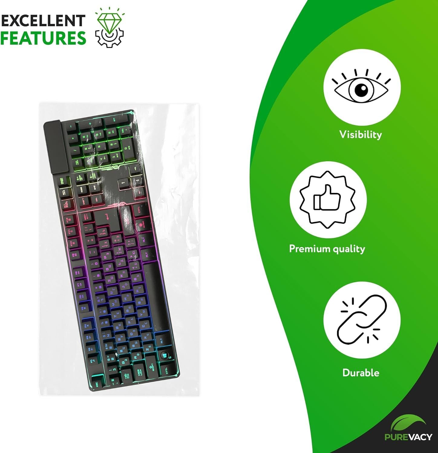 Clear Flat Poly Bags 6" x 12". Pack of 100 Non-Sticky Plastic 2 mil Retail Pouches. Medium PE Packaging for Mailing; Shipping; Packing. Reusable Stora